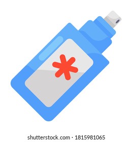 Trendy vector of a medical spray bottle for virus protection