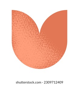 Trendy vector minimalist geometric flower basic gradient element grunge shape abstract Figures bauhaus forms Retro style texture illustration. Modern design poster, cover, card design.