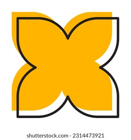 Estilo vectorial minimalista de color de línea geométrica elemento floral básico. Forma de bauhaus figura abstracta de forma. Ilustración de textura de estilo retro. Afiche moderno de diseño, portada, diseño de tarjeta