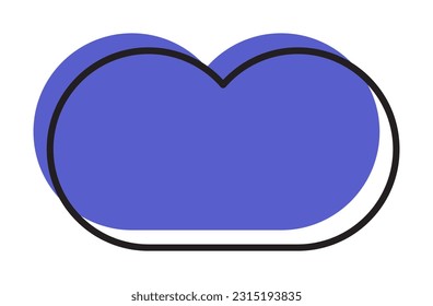Trendy Vektorminimalismus geometrische Linie lilac Farbe Grundwolke Element. Gestalten Sie abstrakte Figur Bauhaus Form. Texturgrafik im Retro-Stil. Modernes Design-Poster, Cover, Kartendesign