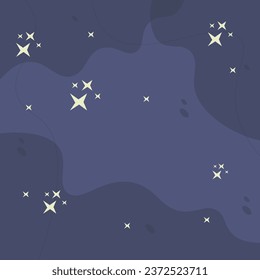 Trendy Vector Nature Cosmic Design Blue Background With Stars