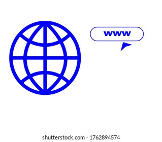 Trendy vector network www symbol for web site design, button to mobile app. Logo online, internet illustration.