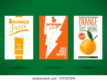 Trendy Vector Orange Juice Label Template