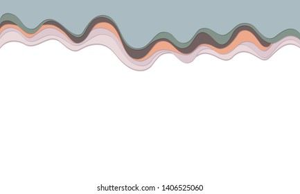 Trendy vector paper cut 3d effect multicolored background layers. Colorful waves and lines curved. Papercut abstract concept texture. Cutout wavy decoration. Paper art.