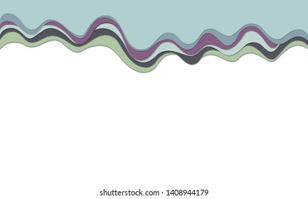 Trendy vector paper cut 3d effect multicolored background layers. Colorful waves and lines curved. Papercut abstract concept texture. Cutout wavy decoration. Paper art.