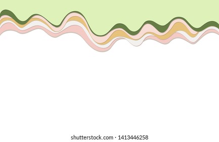Trendy vector paper cut 3d effect multicolored background layers. Colorful waves and lines curved. Papercut abstract concept texture. Cutout wavy decoration. Paper art.