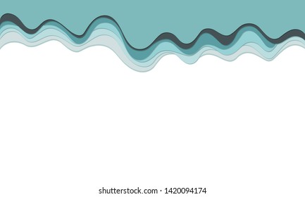 Trendy vector paper cut 3d effect multicolored background layers. Colorful waves and lines curved. Papercut abstract concept texture. Cutout wavy decoration. Paper art.