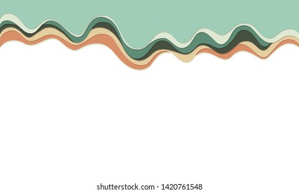 Trendy vector paper cut 3d effect multicolored background layers. Colorful waves and lines curved. Papercut abstract concept texture. Cutout wavy decoration. Paper art.