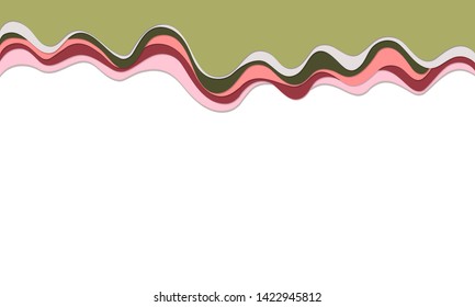 Trendy vector paper cut 3d effect multicolored background layers. Colorful waves and lines curved. Papercut abstract concept texture. Cutout wavy decoration. Paper art.