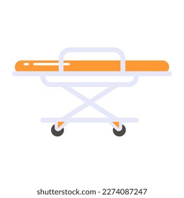 A trendy vector of patient stretcher, icon