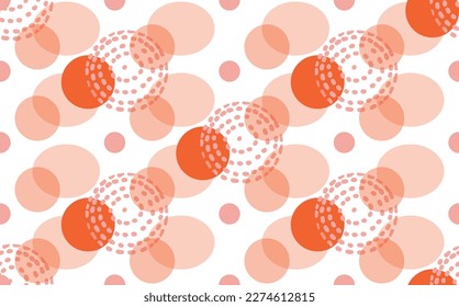 Trendy vector pattern with hand drawn dots and circles. Doodles and different shapes