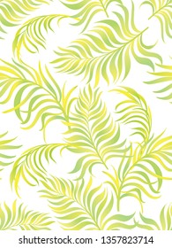 	
Trendy vector pattern in tropical style.Exotic background with palm leaves.