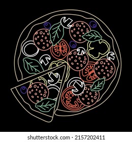 Trendy vector pizza design for pizzeria