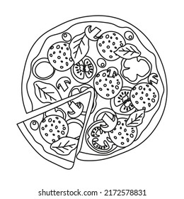 Trendvektor-Pizzadesign für Pizzeria