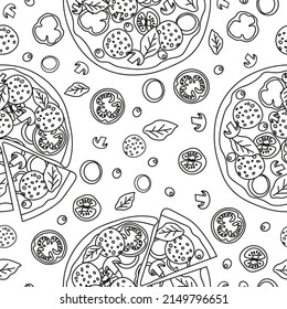 Trendy vector pizza pattern for pizzeria