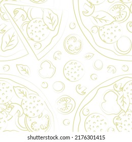 Trendy vector pizza pattern for pizzeria
