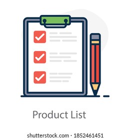 A trendy vector of product list, editable flat icon 