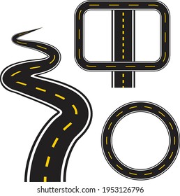 Trendy Vector road illustration set