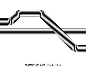 Trendy vector road pattern of parallel lines. Modern vector background