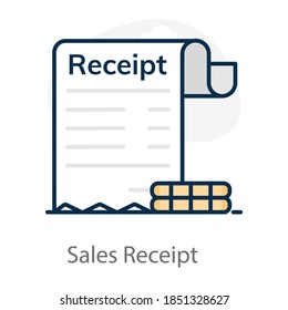 Trendy vector of sales receipt in editable style 