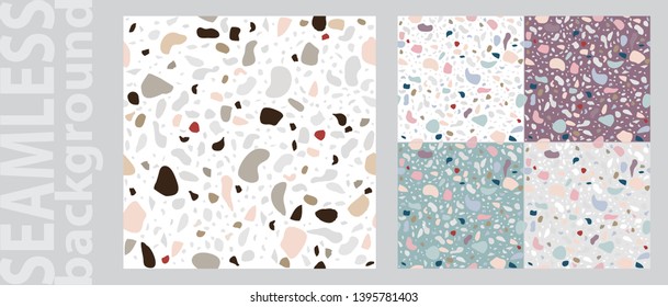 Trendy vector seamless colorful pattern with crushed stone. Design backgrounds for wallpaper, cover. Vector illustration