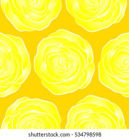 Trendy vector seamless Floral Pattern. Yellow and neutral roses.