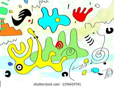 Trendy vector seamless pattern with abstract forms. Hand drawn modern design for card, print on clothes.