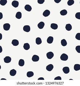 Trendy vector seamless pattern with doodle dot. Hand drawn modern design for card, print on clothes.