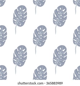 Trendy vector seamless pattern with forest plants, leaves