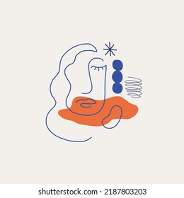 Conjunto de vector de moda de piezas abstractas. Arte de línea. Formularios modernos de mano para tarjetas, impresos en ropa. Collage creativo.