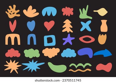 Trendy vector set of abstract shapes. Design elements.