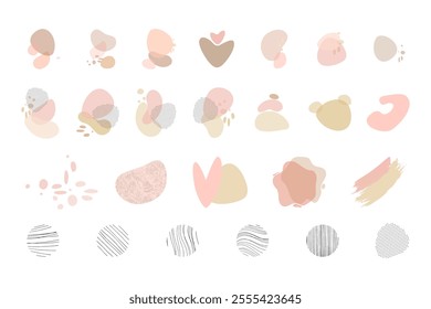 Trendy vector set of abstract shapes. Design of smoothed, amorphous elements.
