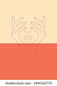 Ilustraciones de conjuntos vectoriales de moda con un estilo de línea continua mínimo.