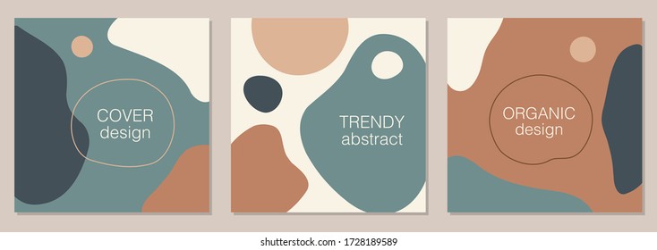 Trendy vector set of minimal fluid organic shapes, abstract background ideal for social media post, blogs etc