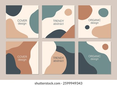Trendy vector set of minimal fluid organic shapes