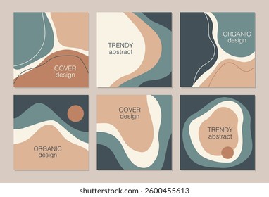Trendy vector set of minimal fluid organic shapes