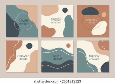 Trendy vector set of minimal fluid organic shapes