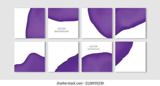 Trendy vector set for Social media stories and post, mobile apps, banners design, web ads. Template squared background with copy space and abstract liquid spot. Editable frame, mockup for advertising.
