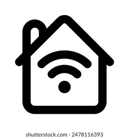 A trendy vector of smart house, house with wifi signals