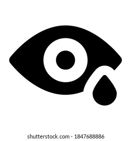 Estilo vectorial de moda de la lágrima ocular en el vector editable, concepto de dolor 