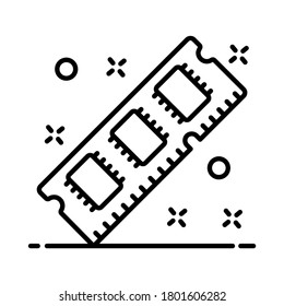 Trendy vector style of a RAM, random access memory 