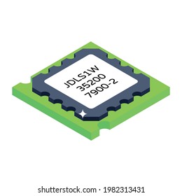 Trendy vector style of a RAM, random access memory 