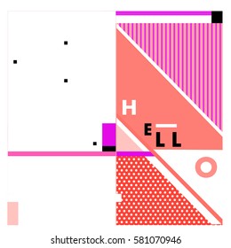 Trendy vector summer cards illustration with line elements and abstract colorful textures. Design for poster, card, invitation, brochure, and promotion template. Fashion art print and background.