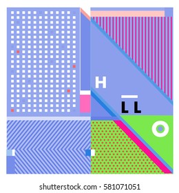Trendy vector summer cards illustration with line elements and abstract colorful textures. Design for poster, card, invitation, brochure, and promotion template. Fashion art print and background.