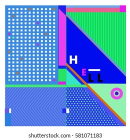 Trendy vector summer cards illustration with line elements and abstract colorful textures. Design for poster, card, invitation, brochure, and promotion template. Fashion art print and background.
