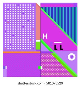 Trendy vector summer cards illustration with line elements and abstract colorful textures. Design for poster, card, invitation, brochure, and promotion template. Fashion art print and background.