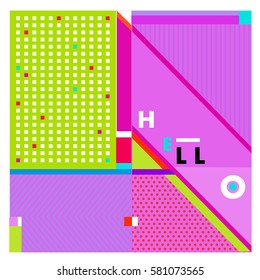 Trendy vector summer cards illustration with line elements and abstract colorful textures. Design for poster, card, invitation, brochure, and promotion template. Fashion art print and background.
