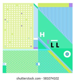 Trendy vector summer cards illustration with line elements and abstract colorful textures. Design for poster, card, invitation, brochure, and promotion template. Fashion art print and background.