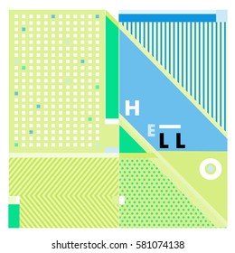 Trendy vector summer cards illustration with line elements and abstract colorful textures. Design for poster, card, invitation, brochure, and promotion template. Fashion art print and background.
