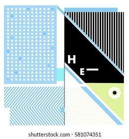Trendy vector summer cards illustration with line elements and abstract colorful textures. Design for poster, card, invitation, brochure, and promotion template. Fashion art print and background.